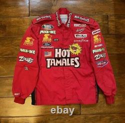 Race Used Elton Sawyer #98 Hot Tamales Racing Pit Crew Fire Jacket/Pant NASCAR