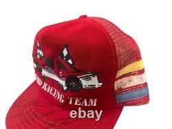 Rare Vintage 3 Stripe Ford Racing Team Hat Signed By Bill Elliot And Mark Martin