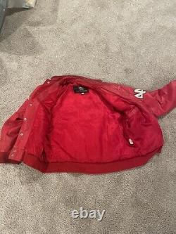 Rare Vintage Hot Wheels Nascar Jacket Racing Kyle Petty 2000 Red Leather JH Sz L