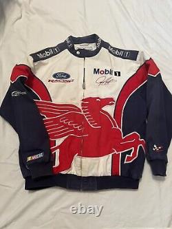 Rare Vintage Jeremy Mayfield Mobil 1 Nascar Racing Jacket Size Large