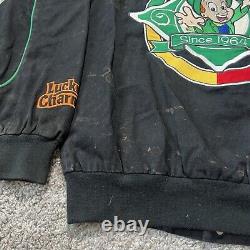 Rare Vintage Mens RR Designs Lucky Charms Black Nascar Racing Jacket Medium Y2k