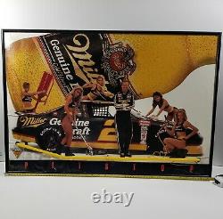 Rare Vintage Miller Genuine Draft Neon Sign Rusty Wallace'93 NASCAR Racing Car