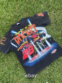 Rare Vintage NASCAR Ernie Irvin/ Robert Yates Racing Rocket AOP Print Tee SizeXL