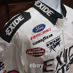 Roush Racing Large Exide Race Used Burton Signed Crew Shirt NASCAR Truck Series