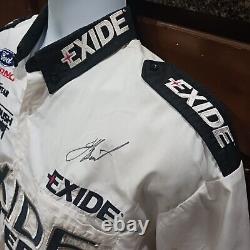 Roush Racing Large Exide Race Used Burton Signed Crew Shirt NASCAR Truck Series