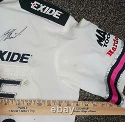 Roush Racing Large Exide Race Used Burton Signed Crew Shirt NASCAR Truck Series