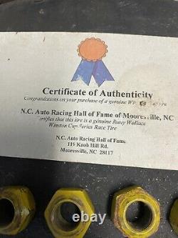 Rusty Wallace Nascar Used Tire Goodyear Winston Cup Series Race with Lug Nuts COA