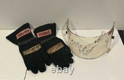 Ryan Newman autographed USAC Midget Race Used Driving Gloves & Helmet Visor