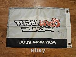 SIGNED Jimmie Johnson 2008 Fontana Coors Pole Win Flag Not Sheet Metal RACE USED