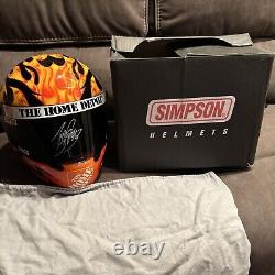 Signed Tony Stewart Helmet, Gibbs Home Depot, Full Size Smoke Replica Simpson