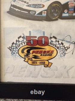 Team Penske 50 Wins Autoed Print NASCAR Ryan Newman Rusty Wallace Bobby Allison