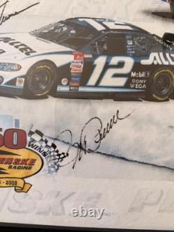 Team Penske 50 Wins Autoed Print NASCAR Ryan Newman Rusty Wallace Bobby Allison