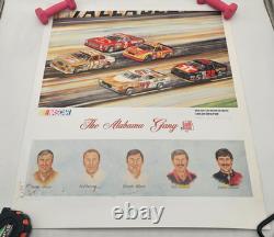 The Alabama Gang Bobbie, Donnie Allison, Red Farmer Autograph Poster- COA