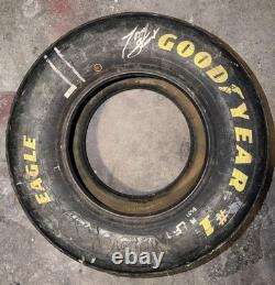 Tony Stewart Race Used Goodyear Eagle Tire Black Autographed NASCAR Display