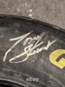 Tony Stewart Race Used Goodyear Eagle Tire Black Autographed NASCAR Display