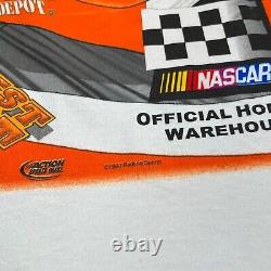 Tony Stewart Shirt Adult XL White AOP Vintage Home Depot NASCAR Racing 90s