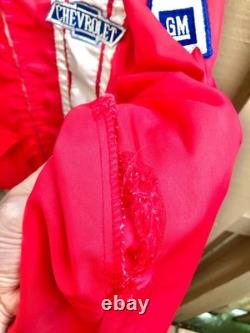 VINTAGE 1960s / 70s RED CHEVROLET PIT CREW RACING JACKET CHEVY RACE NASCAR GM