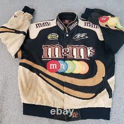 VINTAGE NASCAR Jacket Mens Extra Large Black Elliott Sadler M&M's Jeff Hamilton