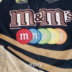 VINTAGE NASCAR Jacket Mens Extra Large Black Elliott Sadler M&M's Jeff Hamilton