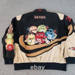 VINTAGE NASCAR Jacket Mens Extra Large Black Elliott Sadler M&M's Jeff Hamilton