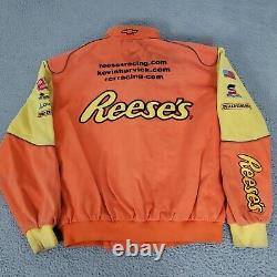 VINTAGE NASCAR Jacket Mens Large Orange Reeses Kevin Harvick Jeff Hamilton JH