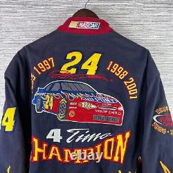 VINTAGE Nascar Jacket Mens 2XL Jeff Gordon Champion Flames Embroidered Y2K JH