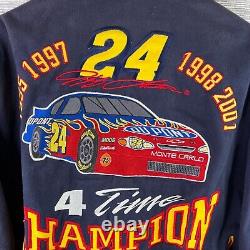 VINTAGE Nascar Jacket Mens 2XL Jeff Gordon Champion Flames Embroidered Y2K JH