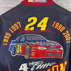 VINTAGE Nascar Jacket Mens 2XL Jeff Gordon Champion Flames Embroidered Y2K JH