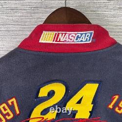 VINTAGE Nascar Jacket Mens 2XL Jeff Gordon Champion Flames Embroidered Y2K JH