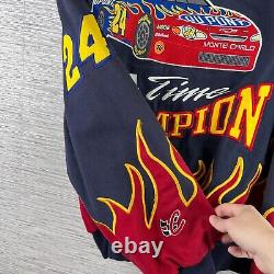 VINTAGE Nascar Jacket Mens 2XL Jeff Gordon Champion Flames Embroidered Y2K JH