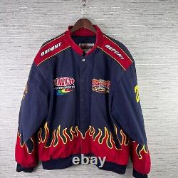 VINTAGE Nascar Jacket Mens 2XL Jeff Gordon Champion Flames Embroidered Y2K JH