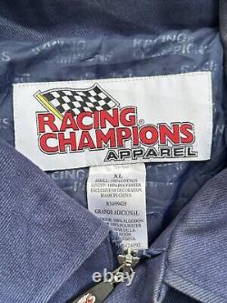 VINTAGE RACING CHAMPIONS APPAREL NASCAR Lined Blue Black Jacket Men's Size XL