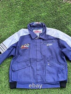 VINTAGE RACING CHAMPIONS APPAREL NASCAR Lined Blue Black Jacket Men's Size XL