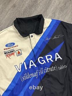 VINTAGE Viagra Mark Martin Racing Jacket Adult Size XL Black Blue Mens