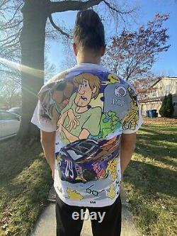 VTG 90s Nascar Cartoon Network Scooby Doo Racing T Shirt All Over Print NM