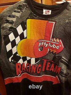 VTG 90s Nascar T Shirt All Over Print Jiffy Lube Racing Team Tee XL Winners Race