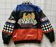 Vtg Nascar Rocky Mountain Racing Jacket Mens L Checkered Flame Drag Sponsor 90s