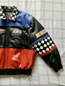 VTG NASCAR Rocky Mountain Racing Jacket Mens L Checkered Flame Drag Sponsor 90s