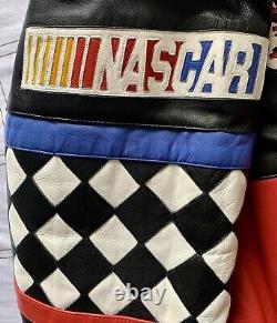 VTG NASCAR Rocky Mountain Racing Jacket Mens L Checkered Flame Drag Sponsor 90s