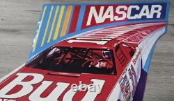 Vintage 1990s Budweiser NASCAR Tin Sign Embossed Die Cut Bill Elliott #11 Ford