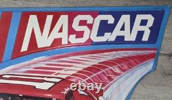 Vintage 1990s Budweiser NASCAR Tin Sign Embossed Die Cut Bill Elliott #11 Ford