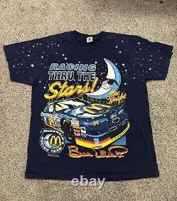 Vintage 1990s NASCAR Bill Elliot Mcdonald's Mac Tonight Tshirt Size XL VERY RARE