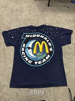 Vintage 1990s NASCAR Bill Elliot Mcdonald's Mac Tonight Tshirt Size XL VERY RARE