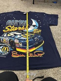 Vintage 1990s NASCAR Bill Elliot Mcdonald's Mac Tonight Tshirt Size XL VERY RARE