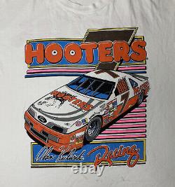 Vintage 1993 Alen Kulwicki Hooters Racing T Shirt Nascar Double Sided 90s Rare