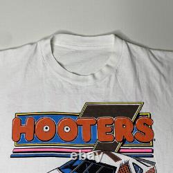 Vintage 1993 Alen Kulwicki Hooters Racing T Shirt Nascar Double Sided 90s Rare