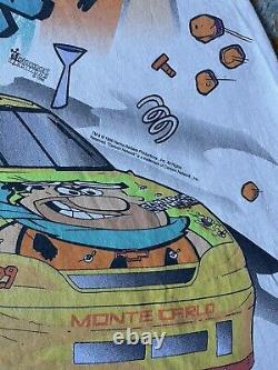 Vintage 1996 Flintstones Wacky Racing Shirt Cartoon Disney NASCAR Large XLarge