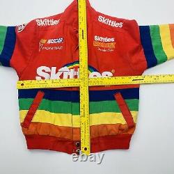 Vintage 1997 NASCAR Skittles Cope Chase Authentic Racing Jacket Coat Small Zip
