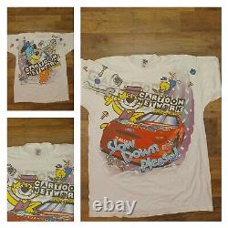 Vintage 1998 Cartoon Network Wacky Racing Nascar T Shirt All Over Print XL