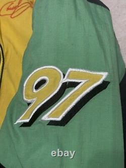 Vintage 1998 Chad Little John Deere Racing Jacket Roush branded Medium NASCAR
